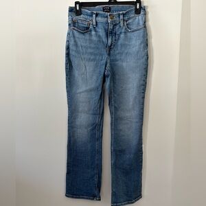 J. Crew Midrise Flare Crop Jeans in Blue